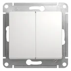 GLOSSA Переключатель двухклавишный в рамку белый схема 6