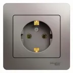 GLOSSA розетка с заземлением в сборе платина