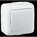 Выключатель одноклавишный наружный белый IP44 10А