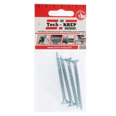 Шуруп универсальный 6х70 потайная головка, остроконечный, оцинкованный (4шт) - пакет