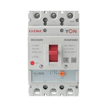 Выключатель автоматический YON MGS160 3P 64-80A 25kA