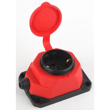 Колодка каучуковая с/з 1гн 16A IP44 красная (24/240/1440)