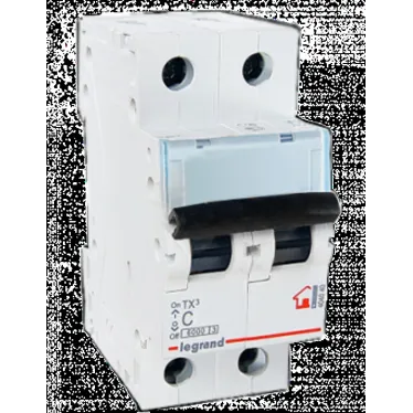 Автоматический выключатель TX? 6000 - 6 кА - тип характеристики C - 2П - 230/400 В~ - 10 А - 2 модуля