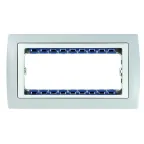 Рамка с суппортом на 8 узких модулей, S82C, серый - белый