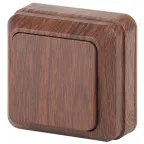 Выключатель Intro Quadro 2-101-10 одноклавишный 10А-250В, IP20, ОУ, венге