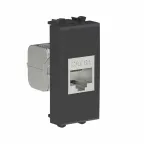 Avanti Компьютерная розетка RJ-45 без шторки модульная кат.6А экранированная Черный матовый 1 модуль