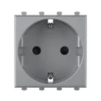 Avanti Розетка модульная 2P+E с з/ш Закаленная сталь 2 модуля