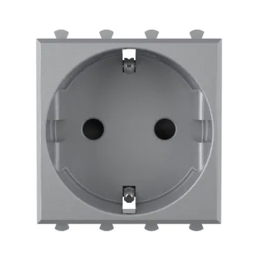 Avanti Розетка модульная 2P+E с з/ш Закаленная сталь 2 модуля