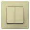 BLANCA С/У 2-клавишный ПЕРЕКЛЮЧАТЕЛЬ (cх.6+6), 10А, 250B, БЕЖЕВЫЙ