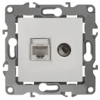 Розетка комбинированная RJ45+TV, Эра12, белый, 12-3110-01