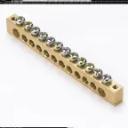 Шина нулевая 8х12мм 125А 12 отверстий крепеж по краям латунь PROxima