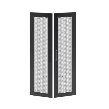 Дверь перфорированная двухстворчатая для IT-CQE 1400x800 RAL9005