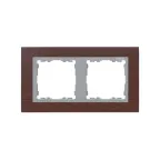 Рамка на 2 поста, S82N, венге - алюминий (дерево)