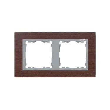 Рамка на 2 поста, S82N, венге - алюминий (дерево)