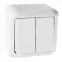 Quteo Выключатель двухклавишный наружный IP44 белый 10А