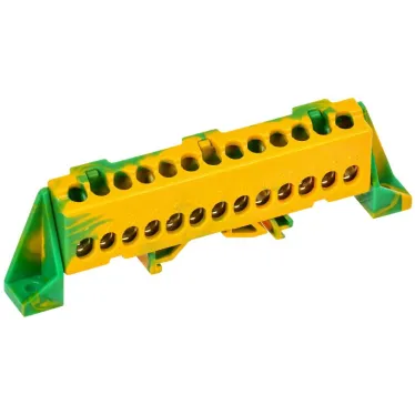 TEKFOR Шина PE земля в комбинированном DIN-изоляторе Стойка 6х9-13-ЖЗ IEK