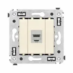 Avanti Компьютерная розетка RJ-45 без шторки в стену, кат.6А одинарная экранированная, Ванильная дымка