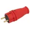 Вилка VX10-R-IP44 каучуковая c заземлением 16А IP44 прямая красная