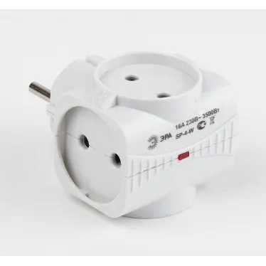 Тройник 4гн, без заземл, со шторками (белый) (10/60/2880) SP-4-W