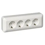 Розетка ОУ С ЗК 4 Я монтажная плата белая