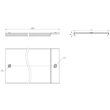 Крышка на металлический лоток основание 50 мм (24м) L3000