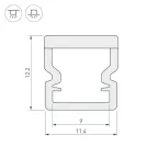 Профиль WPH-LINE-1212-2000 OPAL (ARL, Пластик)