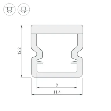 Профиль WPH-LINE-1212-2000 OPAL (ARL, Пластик)