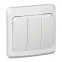 ЭТЮД Выключатель трехклавишный скрытый белый