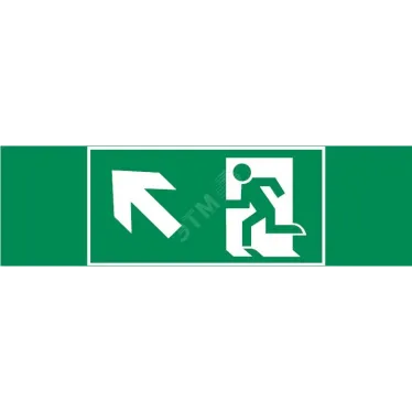 Пиктограмма (наклейка) "ФИГУРА / СТРЕЛКА ВЛЕВО ВВЕРХ" 310х90мм для аварийно-эвакуационного Свет-к а Basic IP65 | V5-EM02-60.002.017 | VARTON