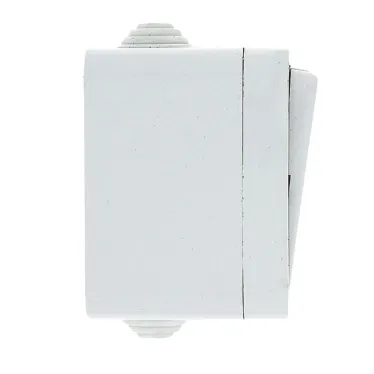 Прага Выключатель двухклавишный 10А IP44 белый