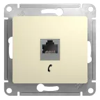 GLOSSA Розетка телефонная RJ11 в рамку бежевая
