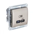 GLOSSA USB РОЗЕТКА тип-C 65W высокоскор.заряд. QC, PD, механизм, ТИТАН