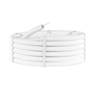 Труба ПЛЛ гибкая гофрированная не содержит галогенов 25мм ПВ-0 с протяжкой (50м) белая