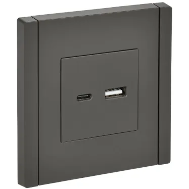 FORTE@PIANO Розетка USB A+C 3,1А FP350 серый IEK
