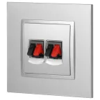 Розетка аудио двойная, Эра Elegance, алюминий, 14-3112-03