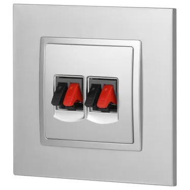 Розетка аудио двойная, Эра Elegance, алюминий, 14-3112-03