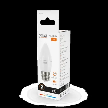 Лампа светодиодная LED 6 Вт 420 лм 3000К свеча теплый E27 AC 220В Elementary Gauss