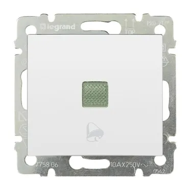 VALENA Кнопка с подсветкой и символом Звонок белый