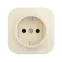 Quteo Розетка без заземления без шторок наружная бежевая