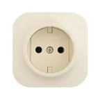 Quteo Розетка без заземления без шторок наружная бежевая