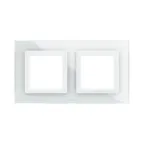 Рамка из натурального стекла, ''Avanti'', белая, 4 модуля