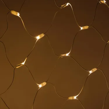 Светодиодная новогодняя гирлянда ERAPS-SKW1 сеть 2x3 м тёплый белый свет 300 LED белый кауч.