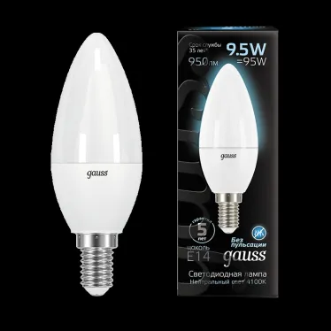 Лампа светодиодная LED 9.5 Вт 950 лм 4100К свеча нейтральный E14 AC 220В Black Gauss