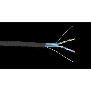 Витая пара F/UTP кат 5E 2 пары LDPE OUTDOOR 1м черный GENERICA