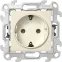 Розетка 2К+З без защитных шторок Push@Go, слоновая кость