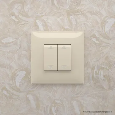 Avanti Выключатель двухклавишный в стену, ''Ванильная дымка''