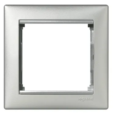 VALENA Рамка 1 пост горизонтальная алюминий