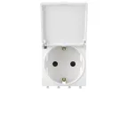 Avanti Розетка с крышкой ''Белое облако'', 2P+E, 2 модульная