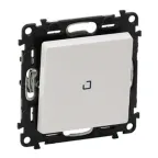 Valena LIFE Выключатель кнопочный 6А 250В c подсветкой с лицевой панелью безвинтовые зажимы белый