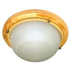 Светильник НПП-03-100-009 IP65 Самарканд 1101 Кругбольшой матовый корпус дерево сосна